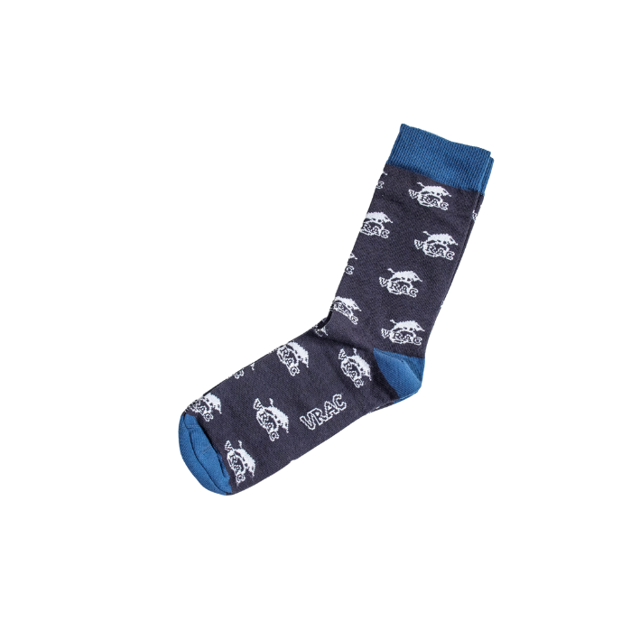 calcetin azul y blanco vrac